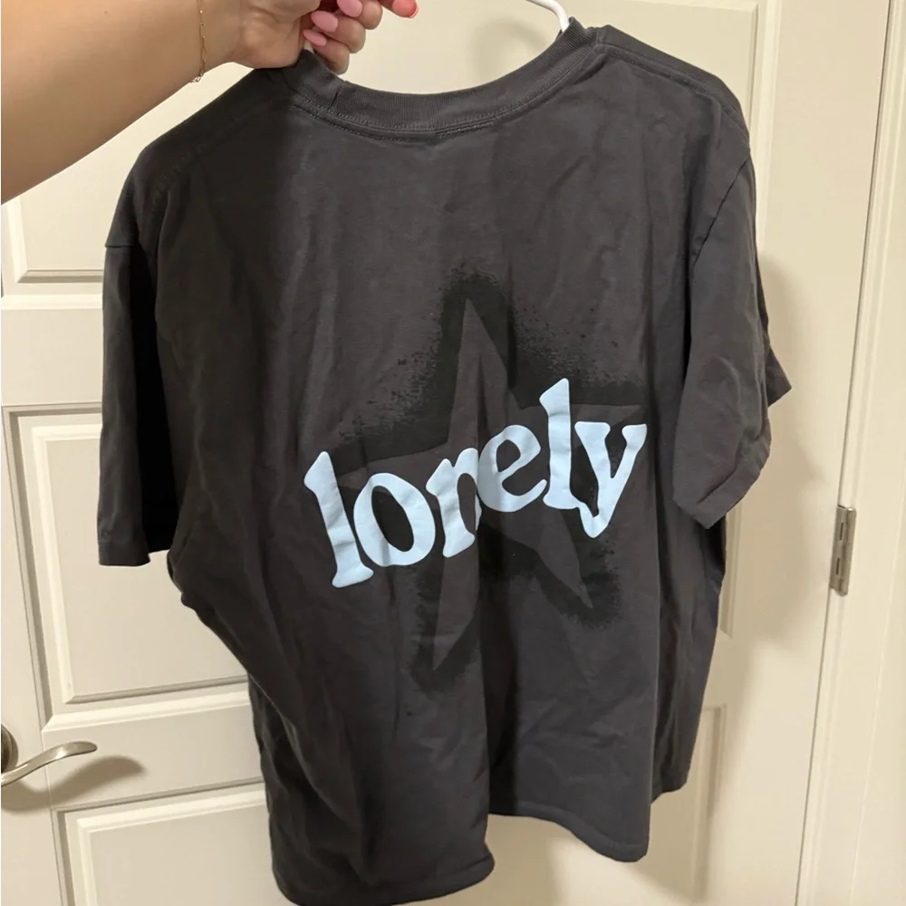 LONELY GHOST Gray Short Sleeve Tee Casual Cotton - Picture 2 of 3